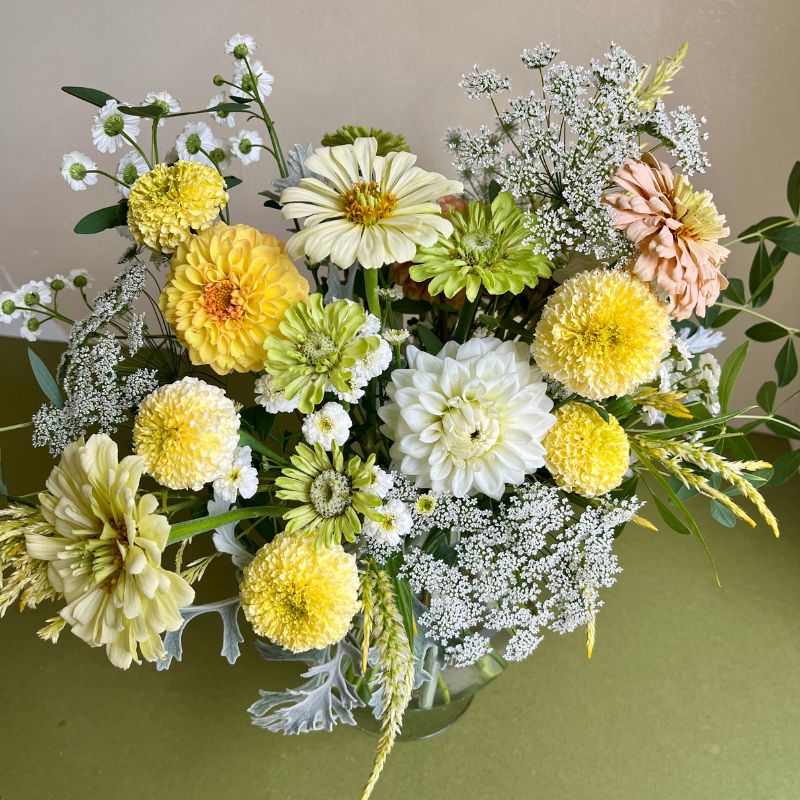 Yellow funeral flowers arranged in West Bend, Wisconsin